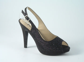 Posh ‘Jess’ Peep Toe Court Shoe Glitz Shoes